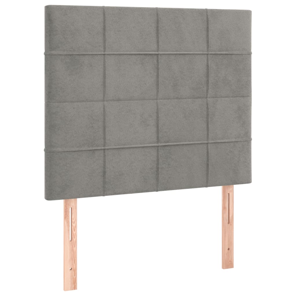 Sommier à lattes de lit et matelas Gris clair 100x200cm Velours - XIOS