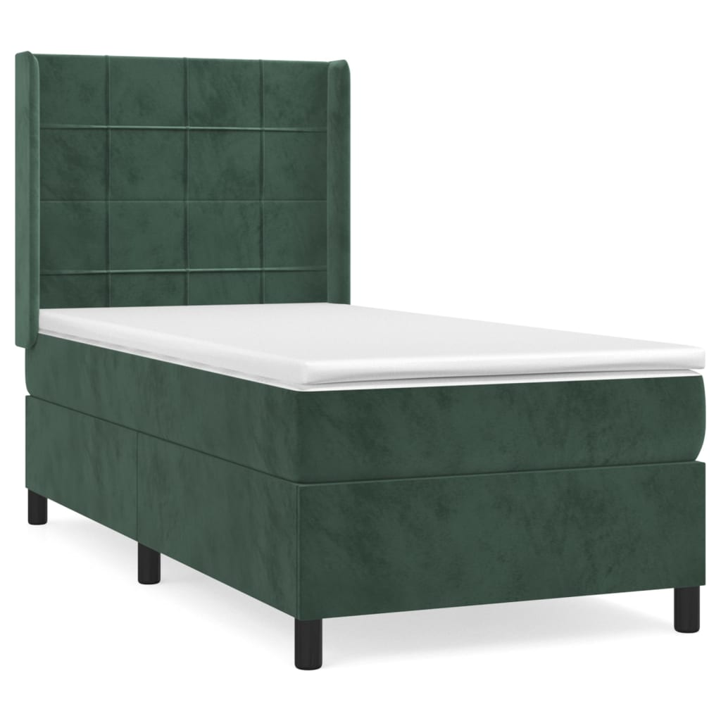 Sommier à lattes de lit avec matelas Vert foncé 100x200 cm - XIOS