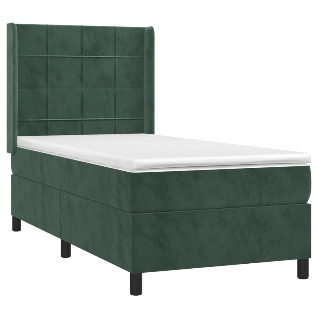 Sommier à lattes de lit avec matelas Vert foncé 100x200 cm - XIOS