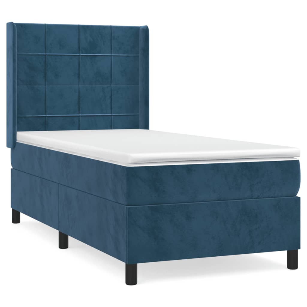 Sommier à lattes de lit avec matelas Bleu foncé 100x200 cm - XIOS
