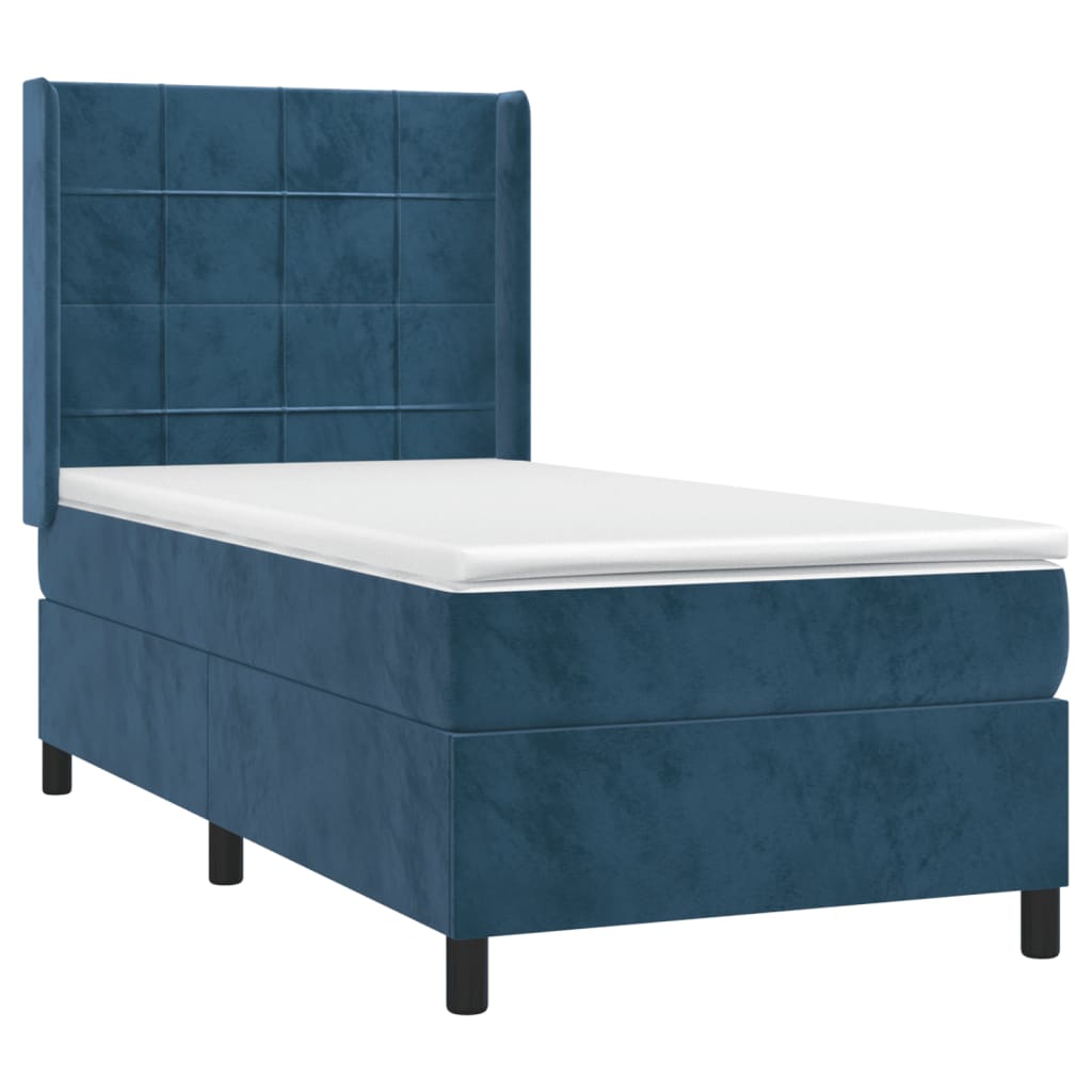 Sommier à lattes de lit avec matelas Bleu foncé 100x200 cm - XIOS