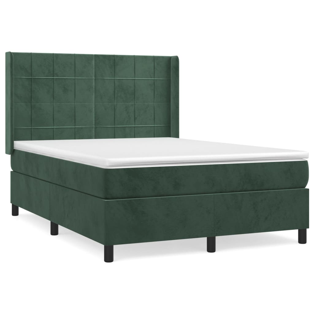 Sommier à lattes de lit et matelas Vert foncé 140x190cm Velours - XIOS