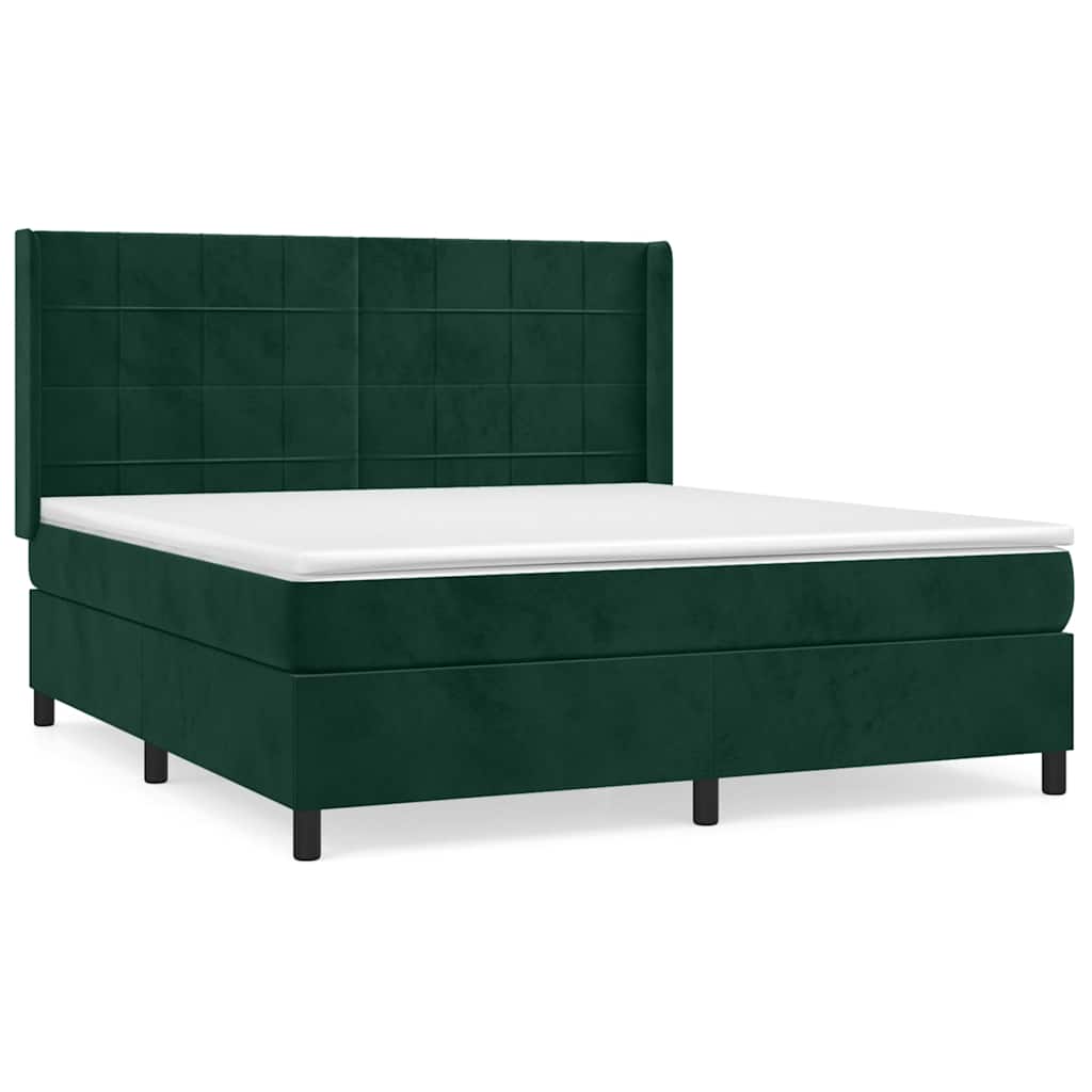 Sommier à lattes de lit et matelas Vert foncé 160x200cm Velours - XIOS