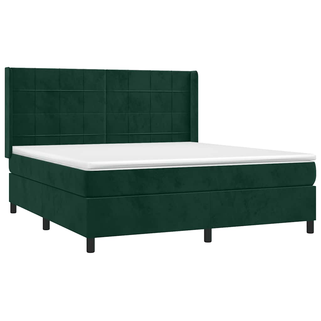 Sommier à lattes de lit et matelas Vert foncé 160x200cm Velours - XIOS