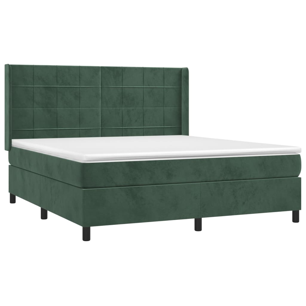 Sommier à lattes de lit et matelas Vert foncé 180x200cm Velours - XIOS