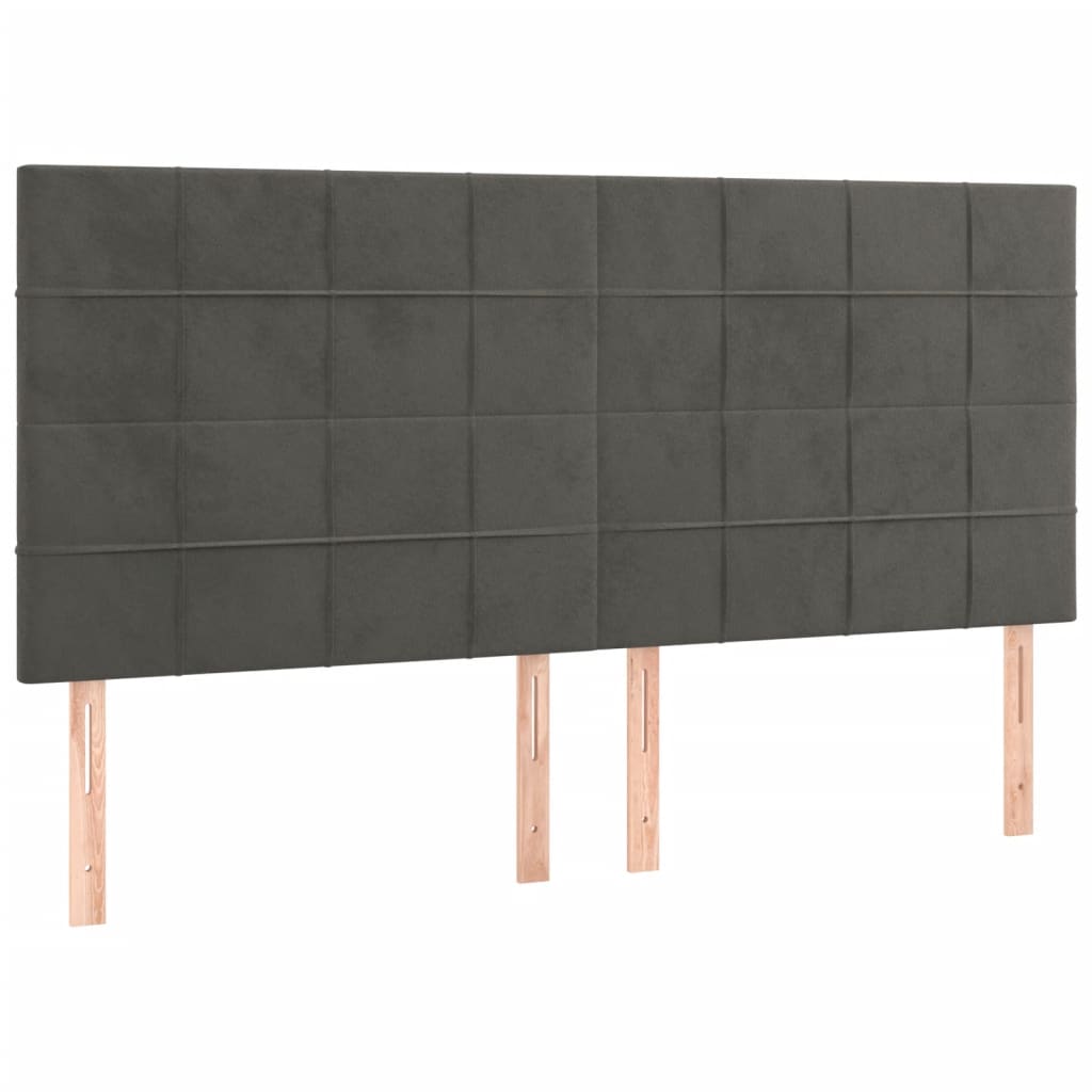 Sommier à lattes de lit et matelas Gris foncé 200x200cm Velours - XIOS