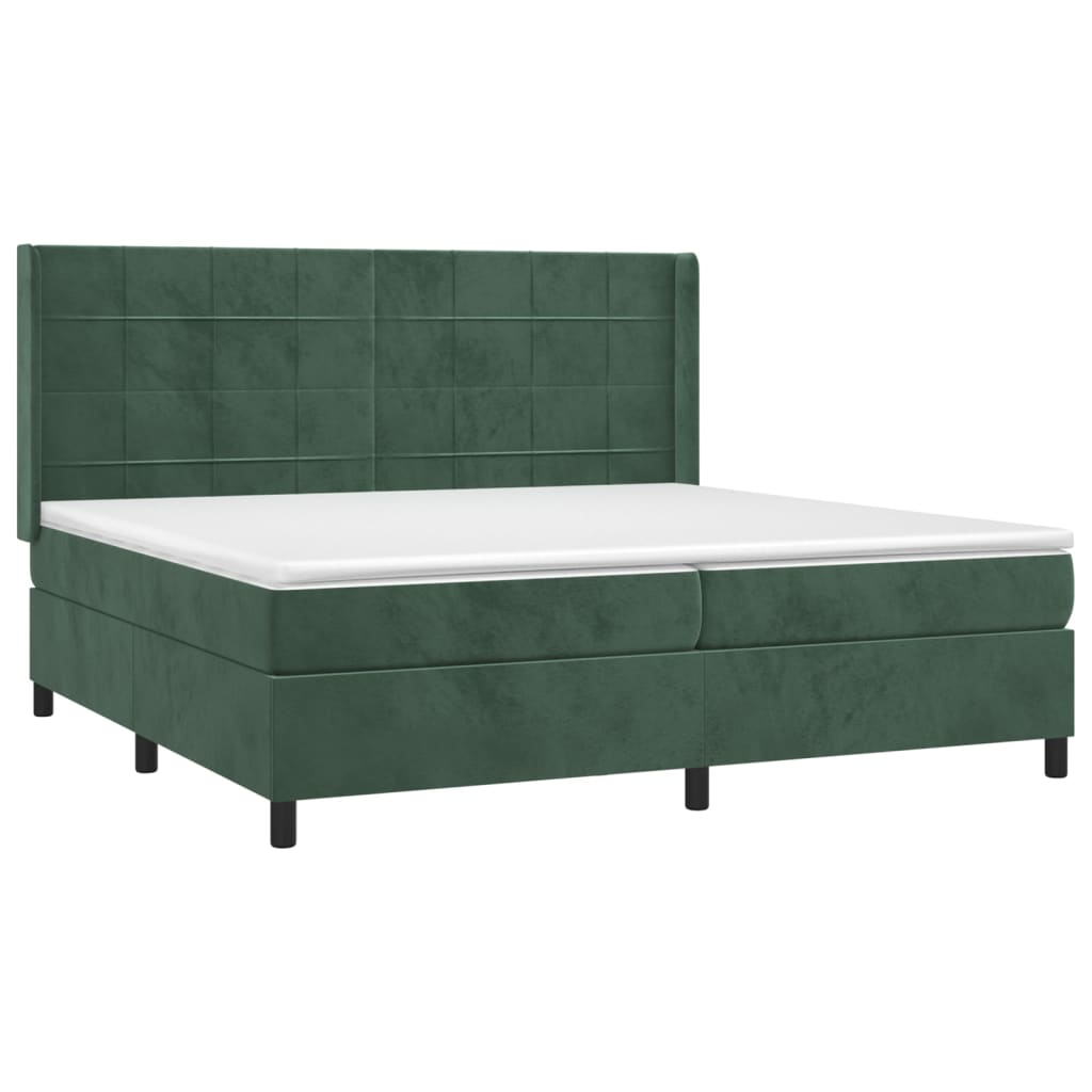 Sommier à lattes de lit et matelas Vert foncé 200x200cm Velours - XIOS