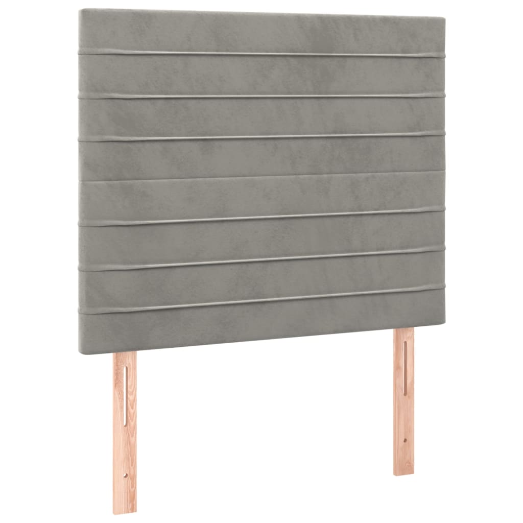 Sommier à lattes de lit et matelas Gris clair 90x190 cm Velours - XIOS