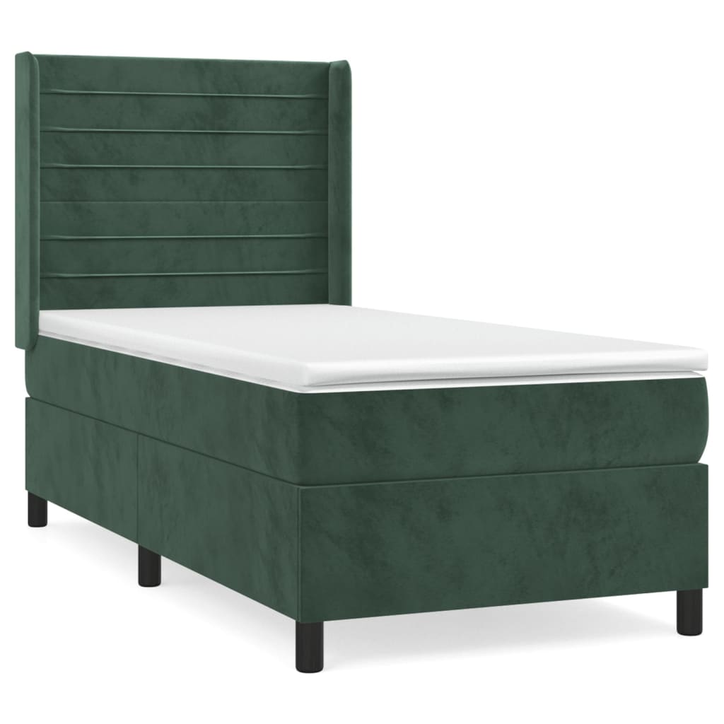 Sommier à lattes de lit avec matelas Vert foncé 90x190 cm - XIOS