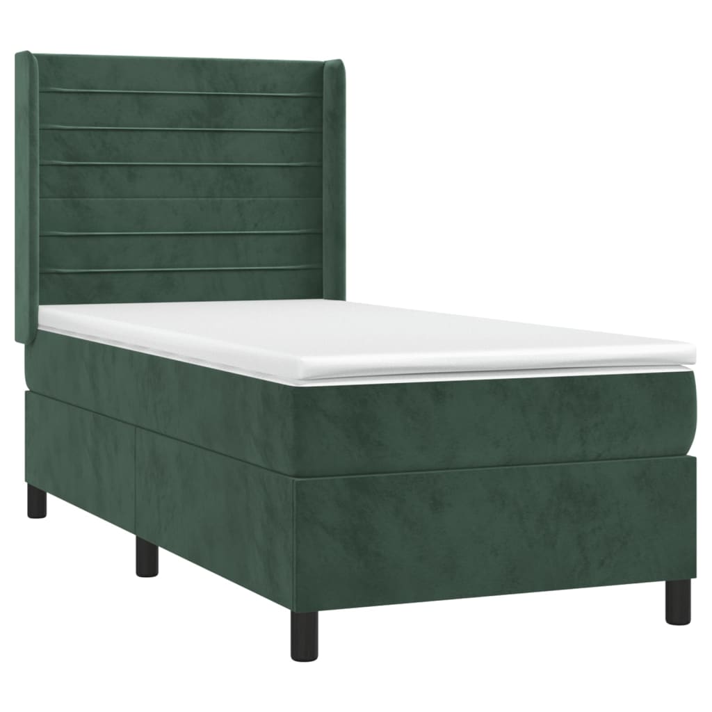 Sommier à lattes de lit avec matelas Vert foncé 90x190 cm - XIOS