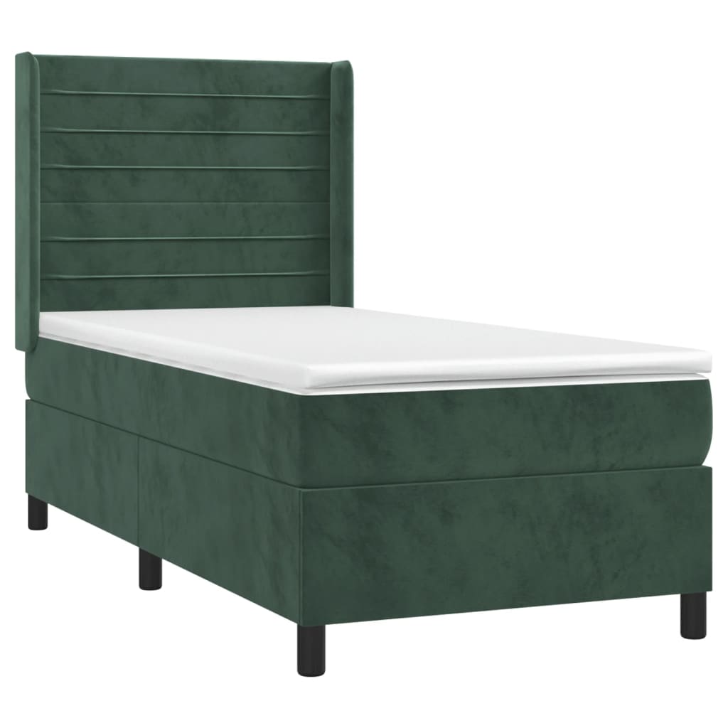 Sommier à lattes de lit avec matelas Vert foncé 90x200 cm - XIOS