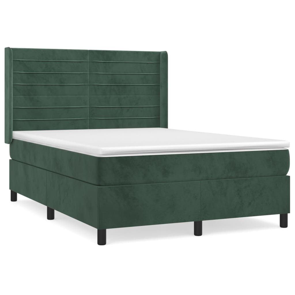 Sommier à lattes de lit et matelas Vert foncé 140x190cm Velours - XIOS