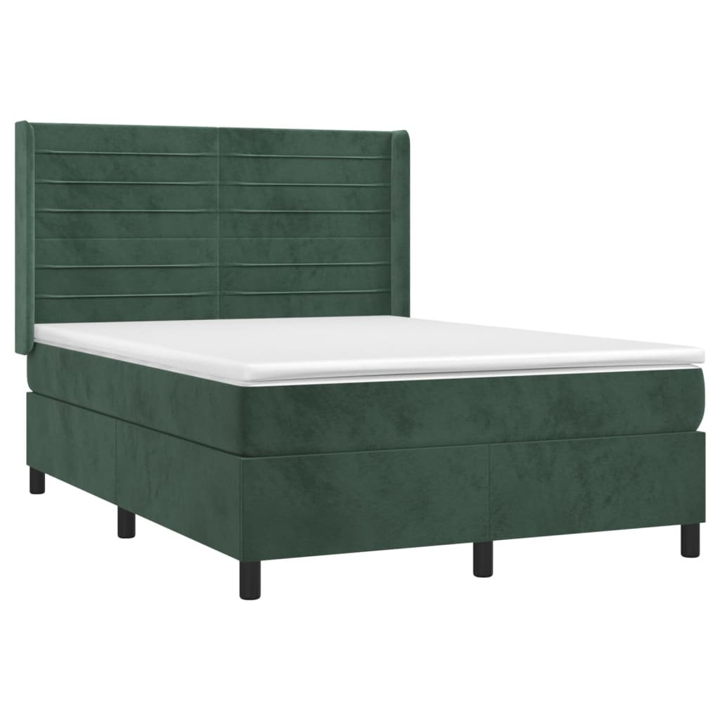 Sommier à lattes de lit et matelas Vert foncé 140x200cm Velours - XIOS