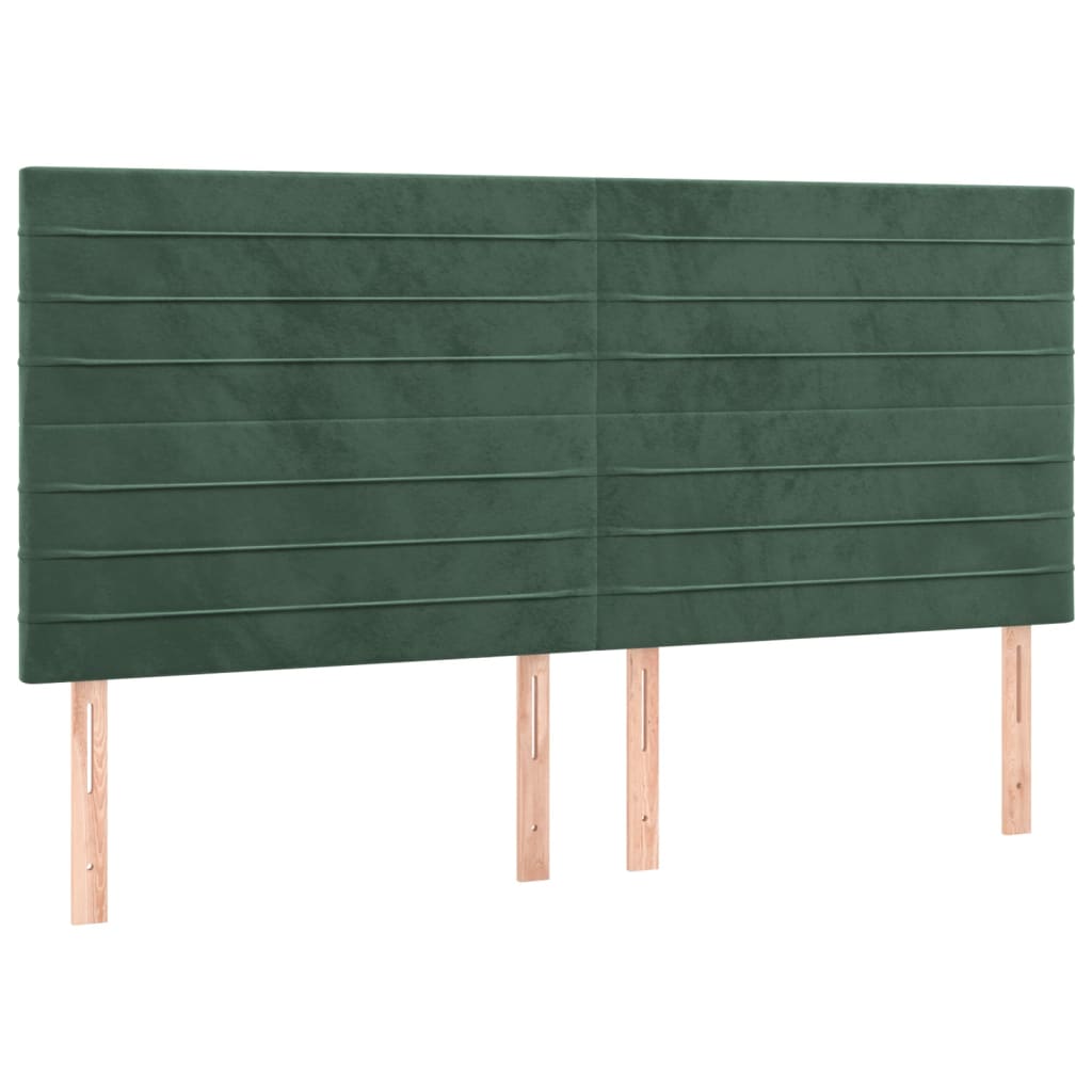 Sommier à lattes de lit et matelas Vert foncé 160x200cm Velours