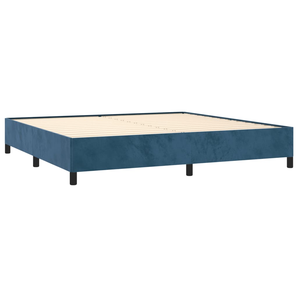 Sommier à lattes de lit et matelas Bleu foncé 200x200cm Velours - XIOS