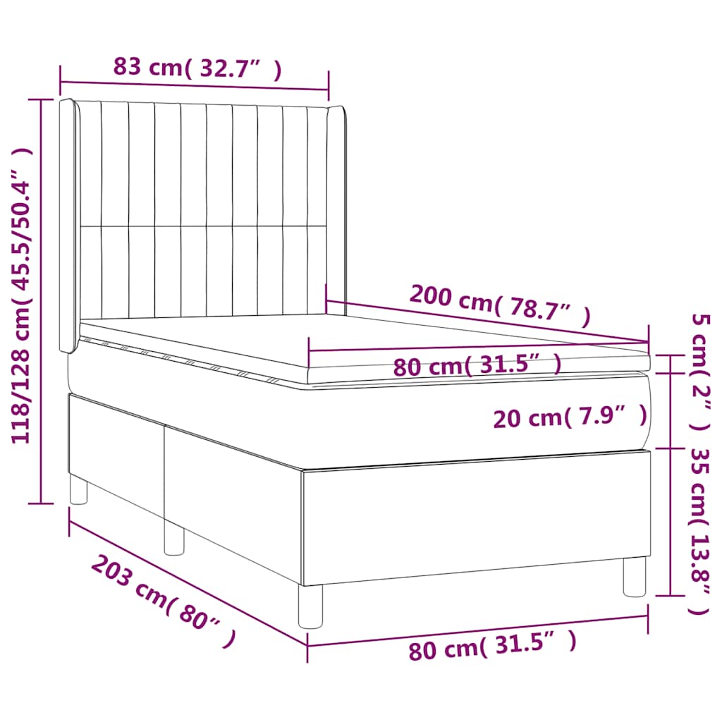 Sommier à lattes de lit et matelas Vert foncé 80x200 cm Velours - XIOS