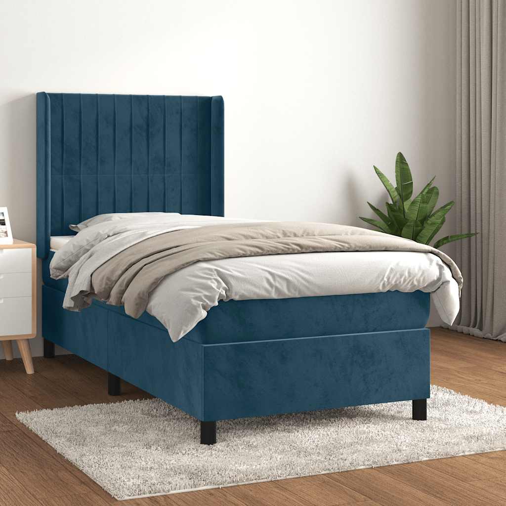 Sommier à lattes de lit et matelas Bleu foncé 80x200 cm Velours - XIOS