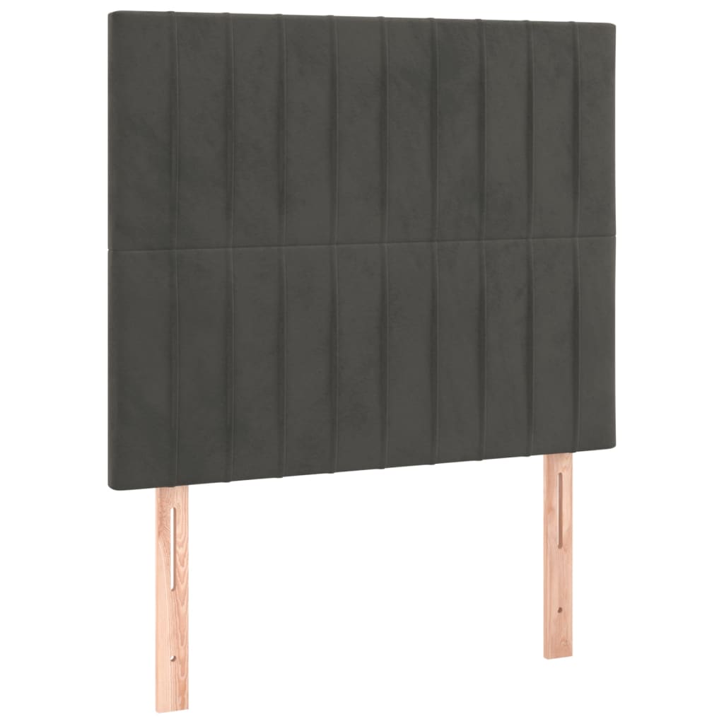 Sommier à lattes de lit et matelas Gris foncé 90x190 cm Velours - XIOS