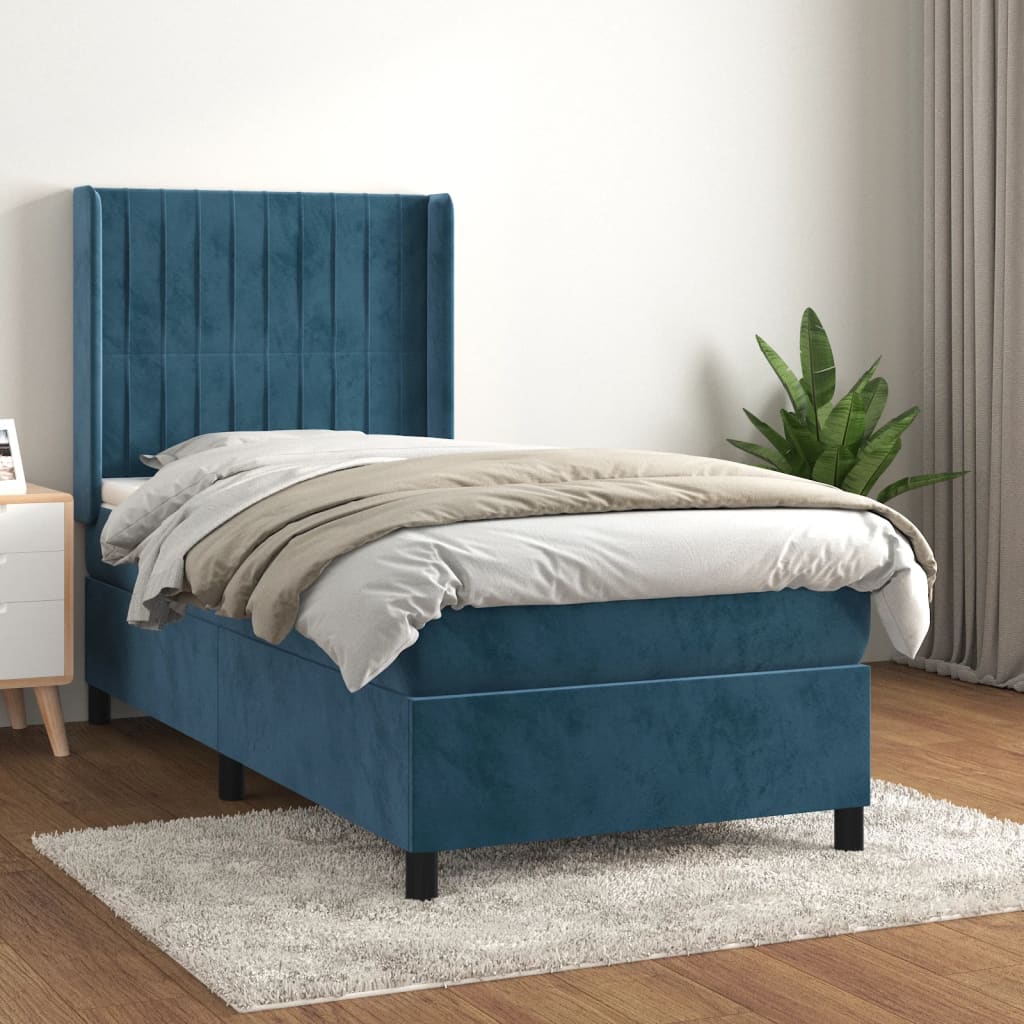 Sommier à lattes de lit avec matelas Bleu foncé 90x200 cm - XIOS