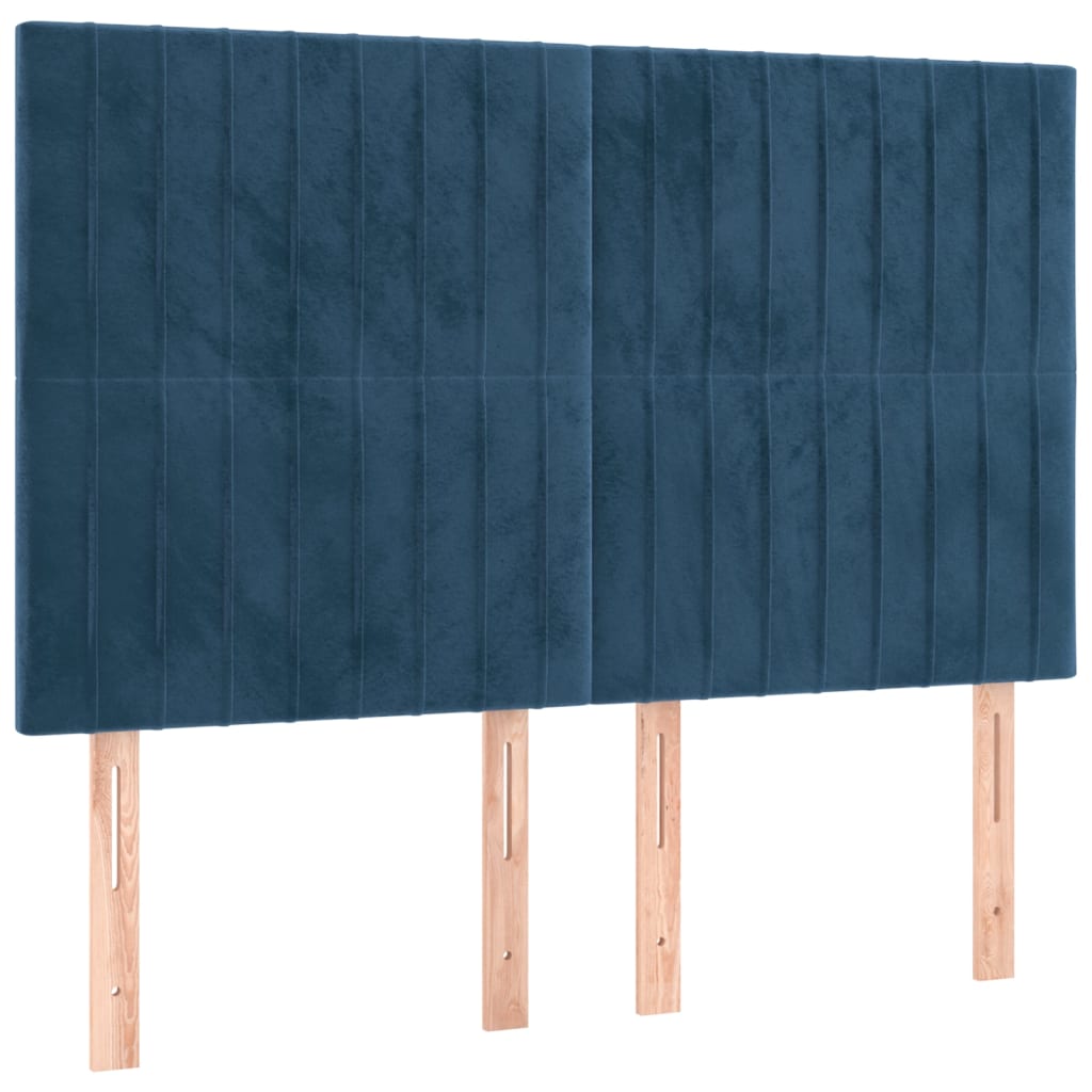Sommier à lattes de lit et matelas Bleu foncé 140x190cm Velours - XIOS