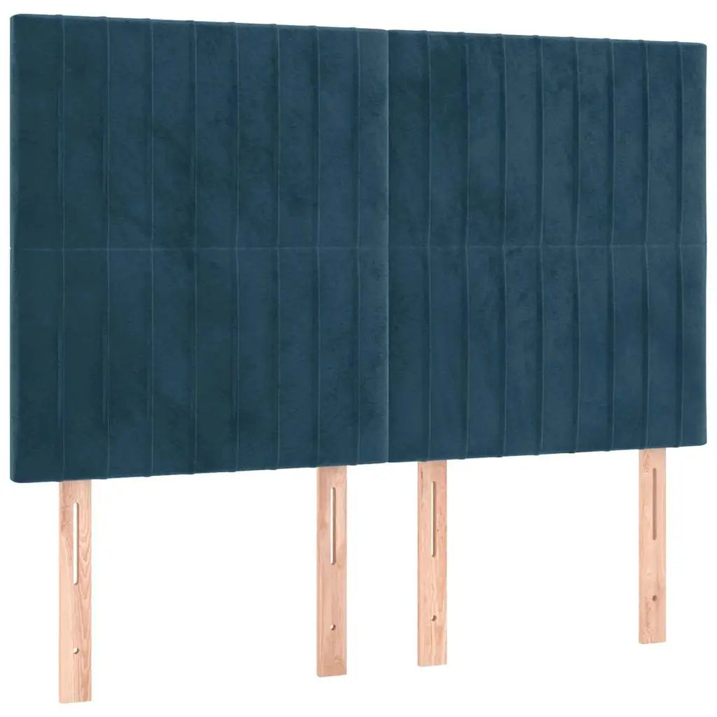 Sommier à lattes de lit et matelas Bleu foncé 140x190cm Velours - XIOS