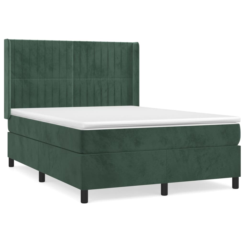 Sommier à lattes de lit et matelas Vert foncé 140x200cm Velours - XIOS
