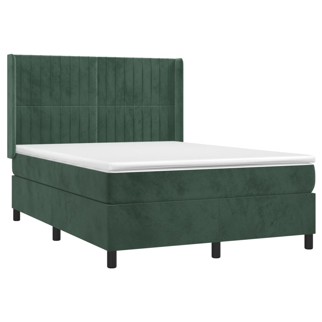 Sommier à lattes de lit et matelas Vert foncé 140x200cm Velours - XIOS