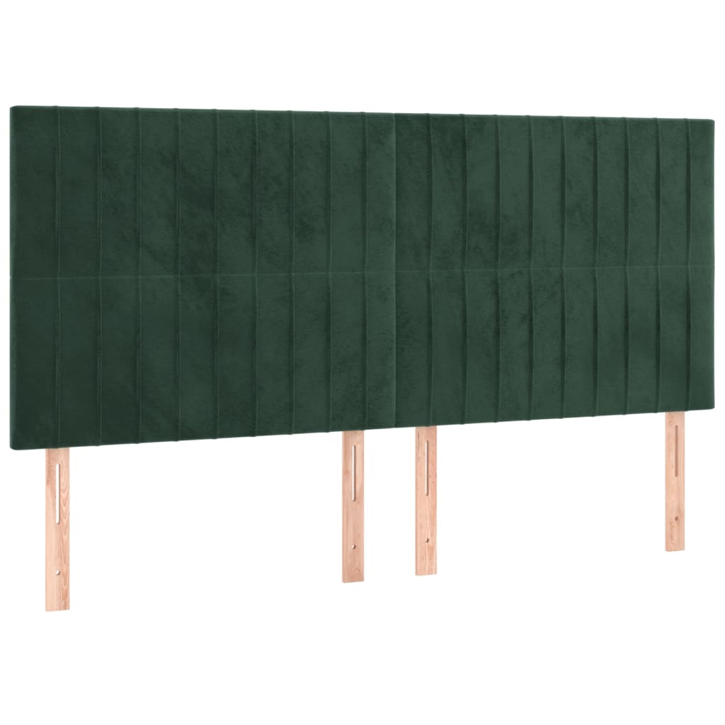 Sommier à lattes de lit et matelas Vert foncé 160x200cm Velours