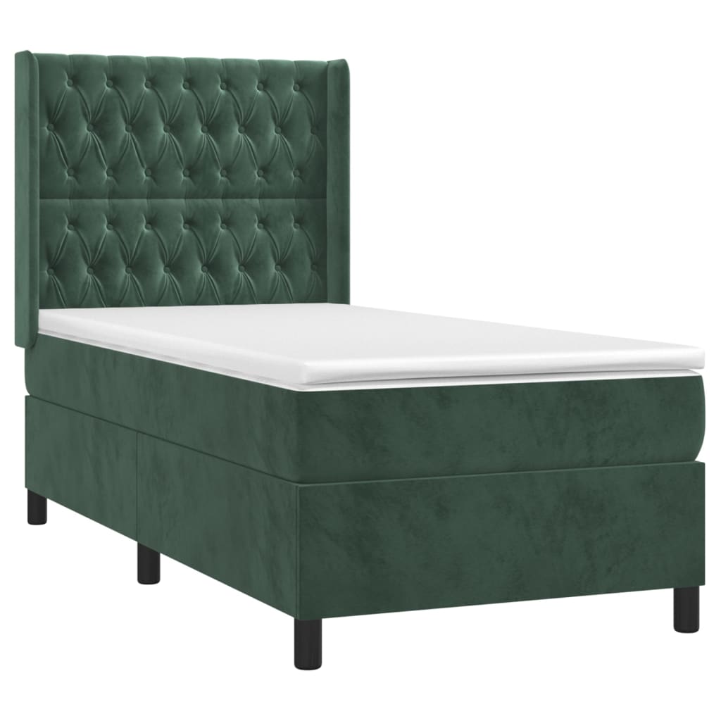 Sommier à lattes de lit et matelas Vert foncé 80x200 cm Velours - XIOS