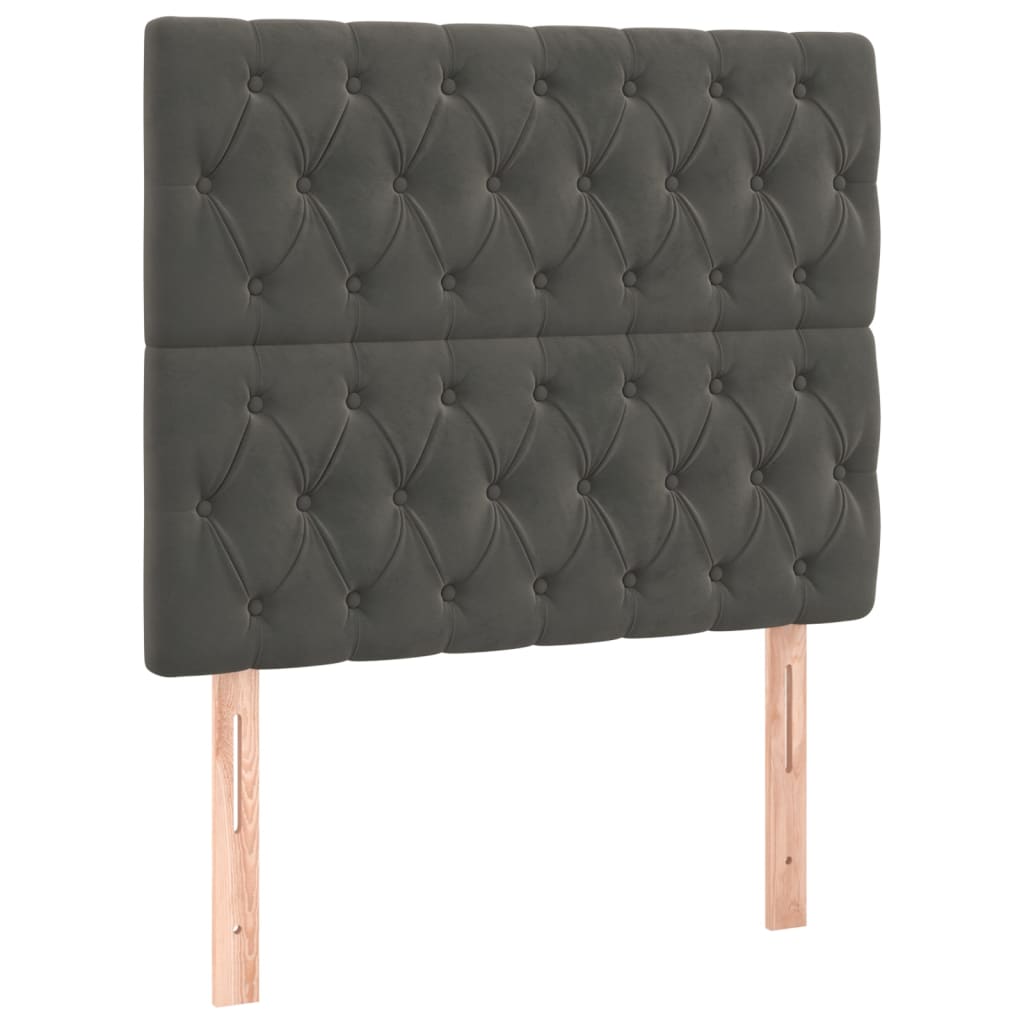 Sommier à lattes de lit et matelas Gris foncé 90x190 cm Velours - XIOS