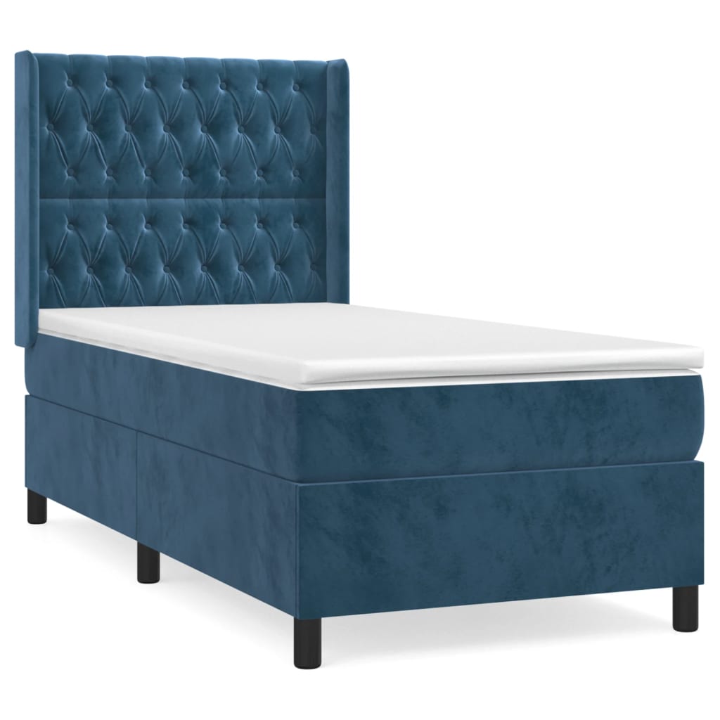 Sommier à lattes de lit avec matelas Bleu foncé 90x190 cm - XIOS