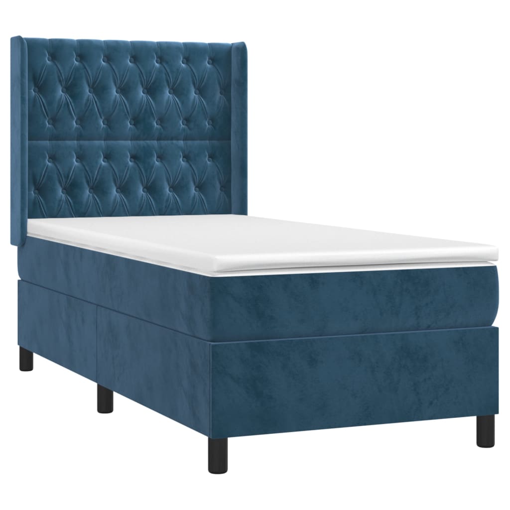 Sommier à lattes de lit avec matelas Bleu foncé 90x200 cm - XIOS