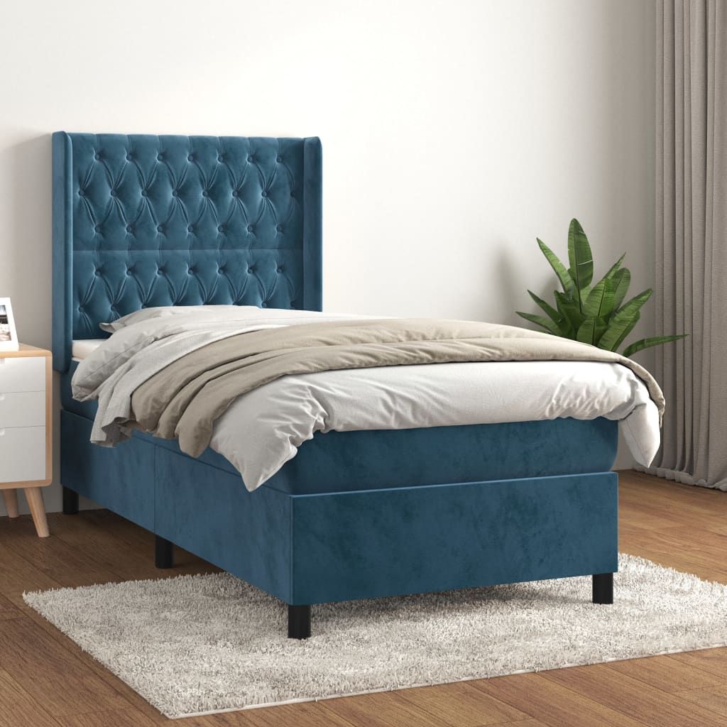 Sommier à lattes de lit avec matelas Bleu foncé 90x200 cm - XIOS