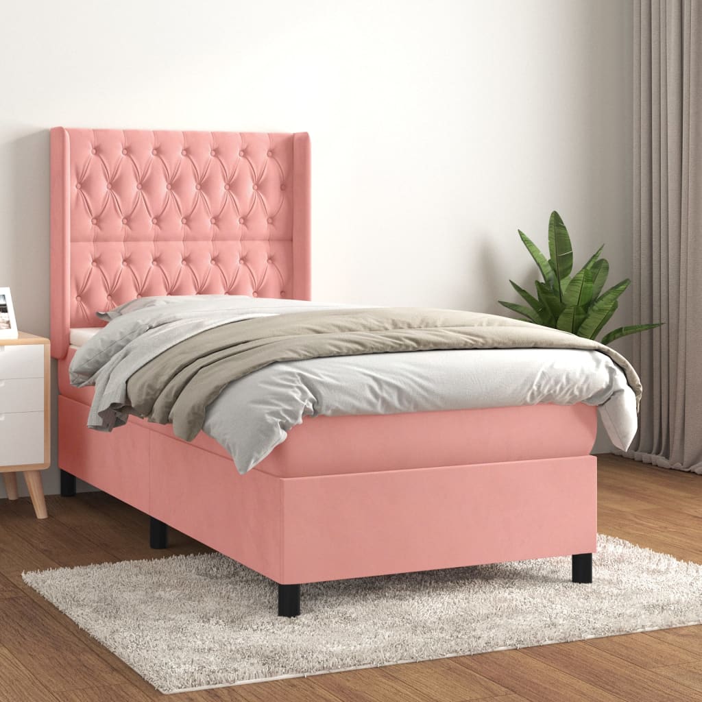 Sommier à lattes de lit avec matelas Rose 90x200 cm Velours - XIOS