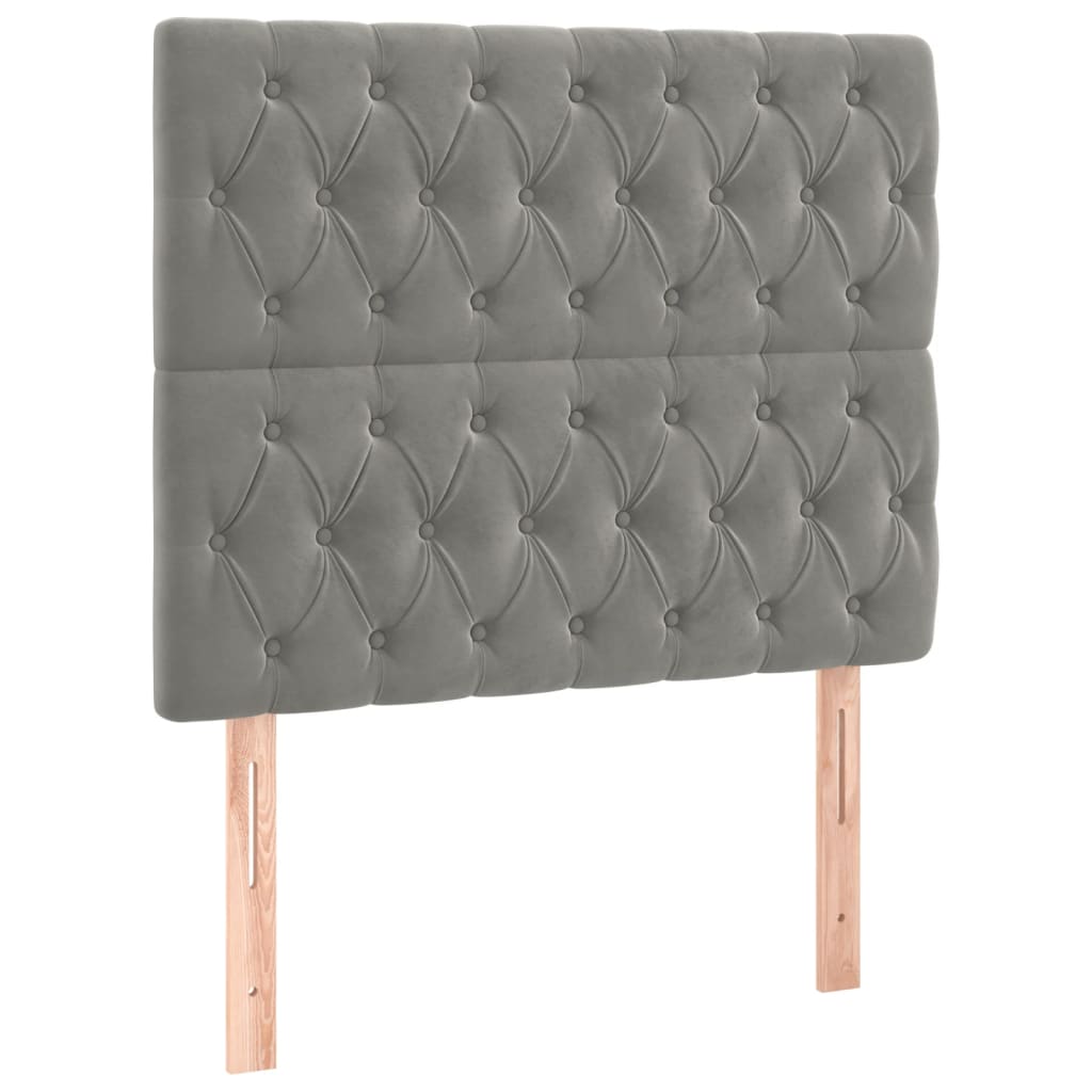Sommier à lattes de lit et matelas Gris clair 100x200cm Velours - XIOS