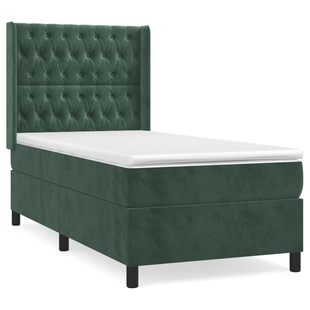 Sommier à lattes de lit avec matelas Vert foncé 100x200 cm - XIOS