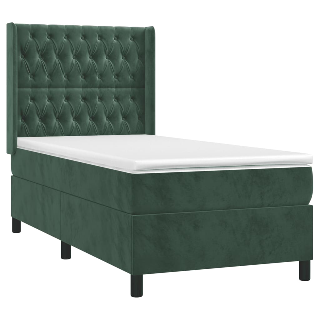 Sommier à lattes de lit avec matelas Vert foncé 100x200 cm - XIOS