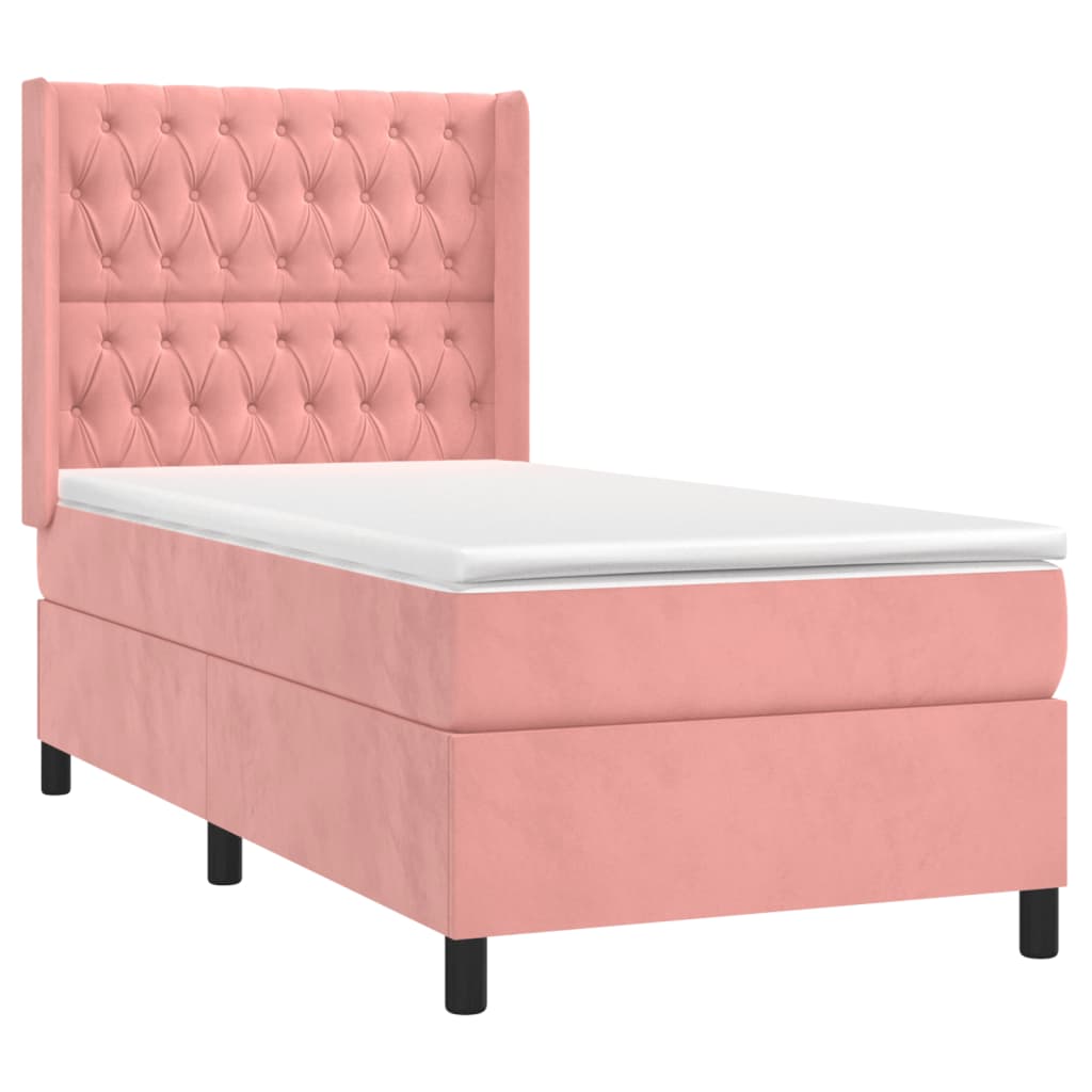 Sommier à lattes de lit avec matelas Rose 100x200 cm Velours - XIOS