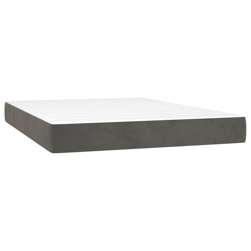 Sommier à lattes de lit et matelas Gris foncé 140x190cm Velours - XIOS