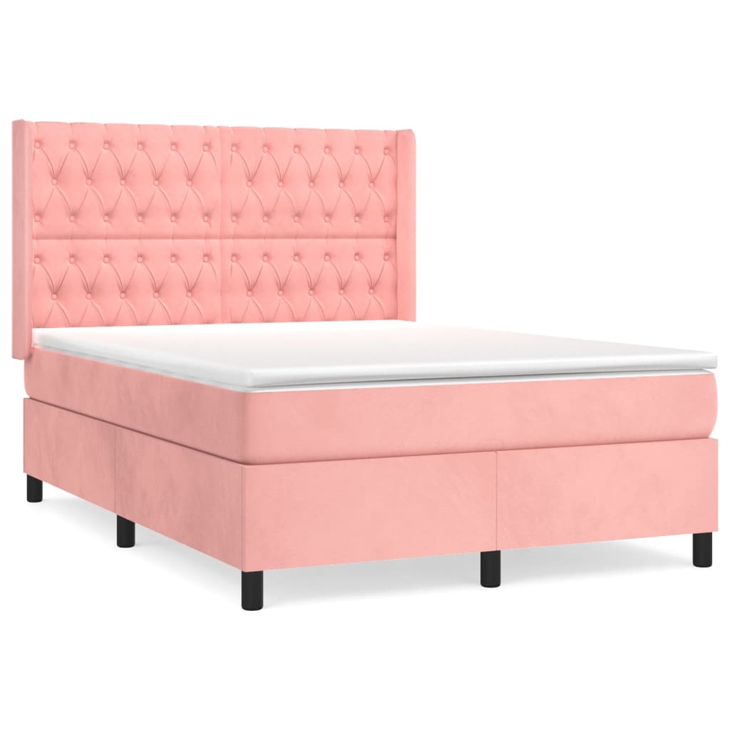 Sommier à lattes de lit avec matelas Rose 140x200 cm Velours - XIOS