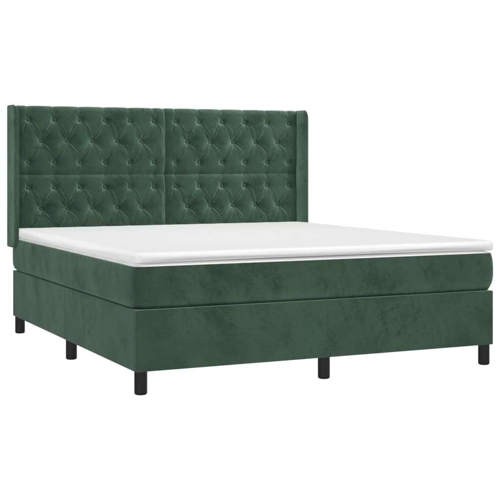 Sommier à lattes de lit et matelas Vert foncé 160x200cm Velours - XIOS