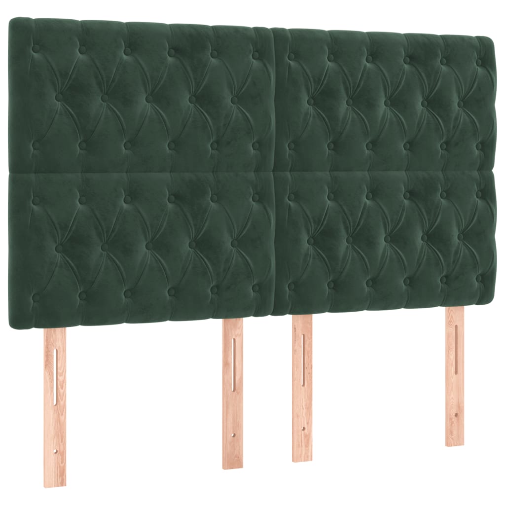 Sommier à lattes de lit et matelas Vert foncé 160x200cm Velours - XIOS