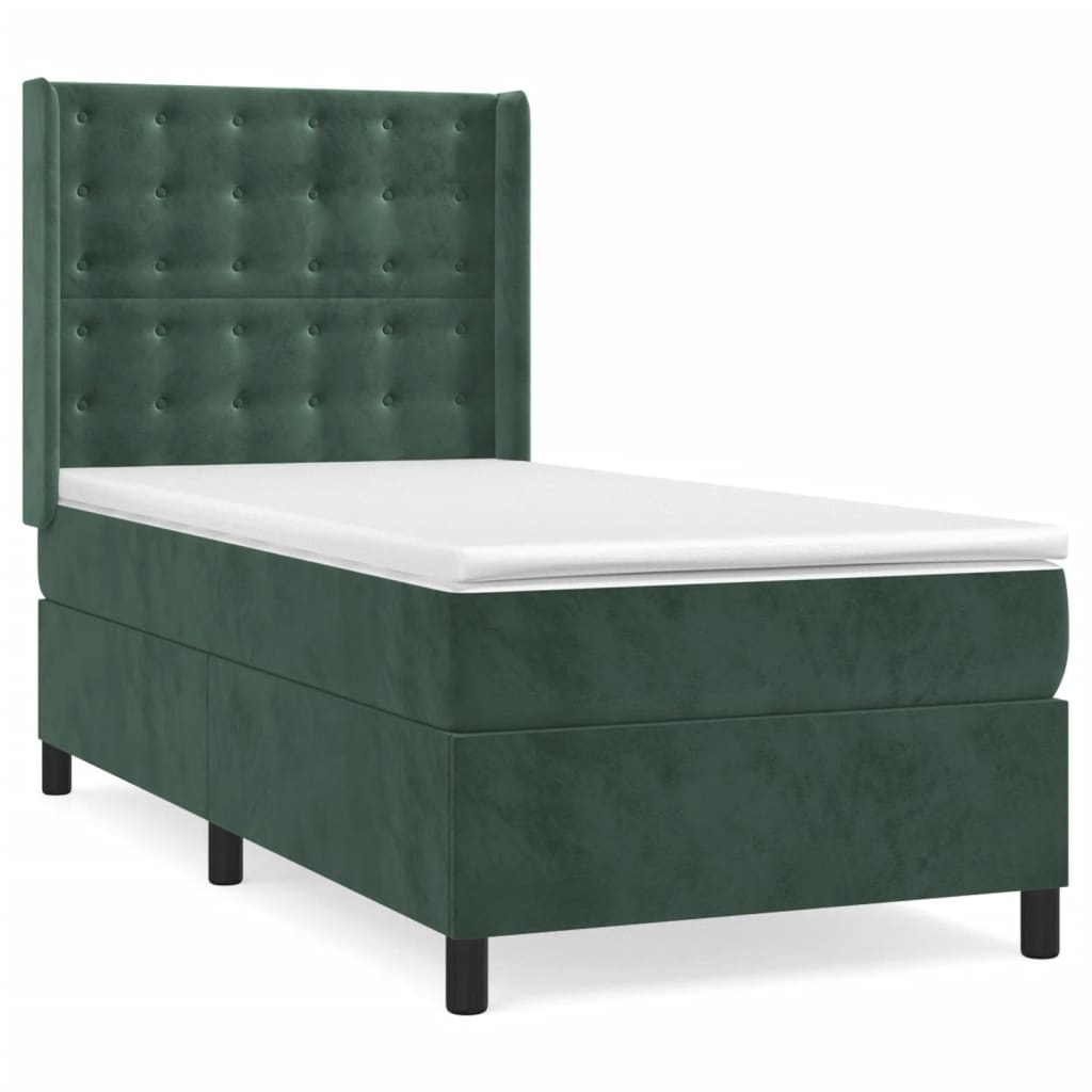 Sommier à lattes de lit et matelas Vert foncé 80x200 cm Velours - XIOS