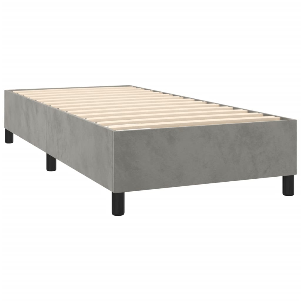 Sommier à lattes de lit et matelas Gris clair 90x190 cm Velours - XIOS