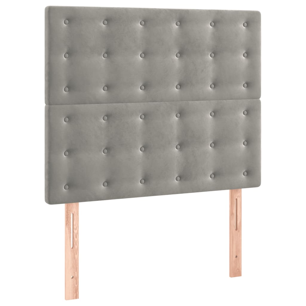 Sommier à lattes de lit et matelas Gris clair 90x190 cm Velours - XIOS