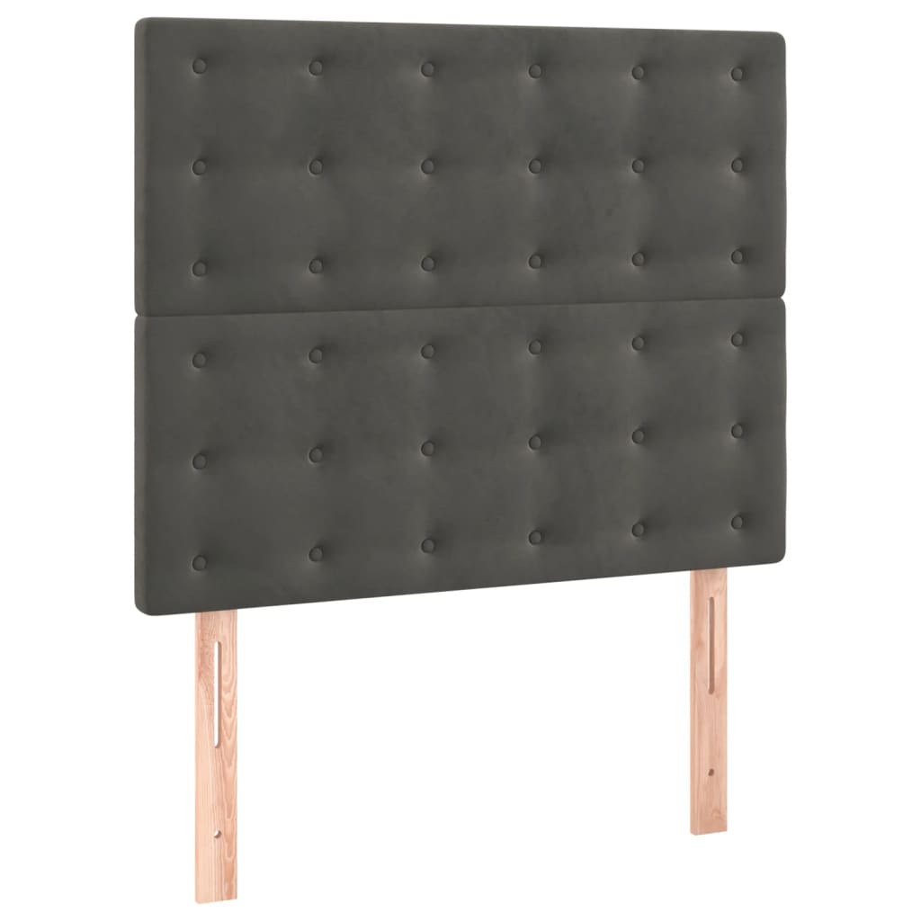 Sommier à lattes de lit et matelas Gris foncé 90x190 cm Velours - XIOS