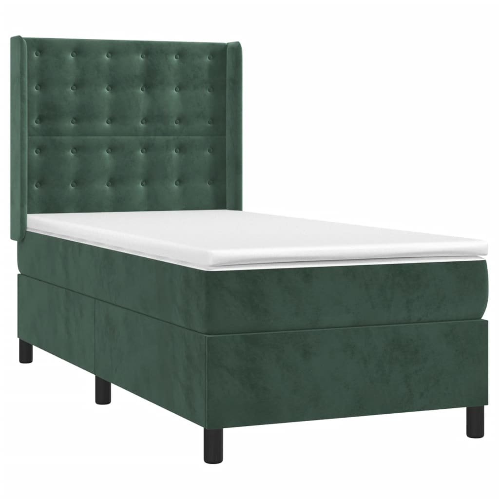 Sommier à lattes de lit avec matelas Vert foncé 90x190 cm - XIOS