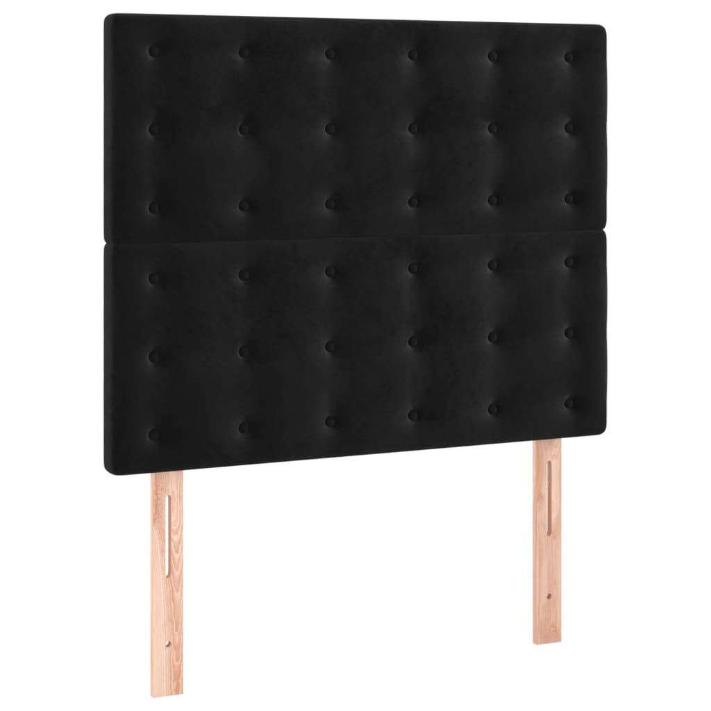 Sommier à lattes de lit avec matelas Noir 90x200 cm Velours - XIOS