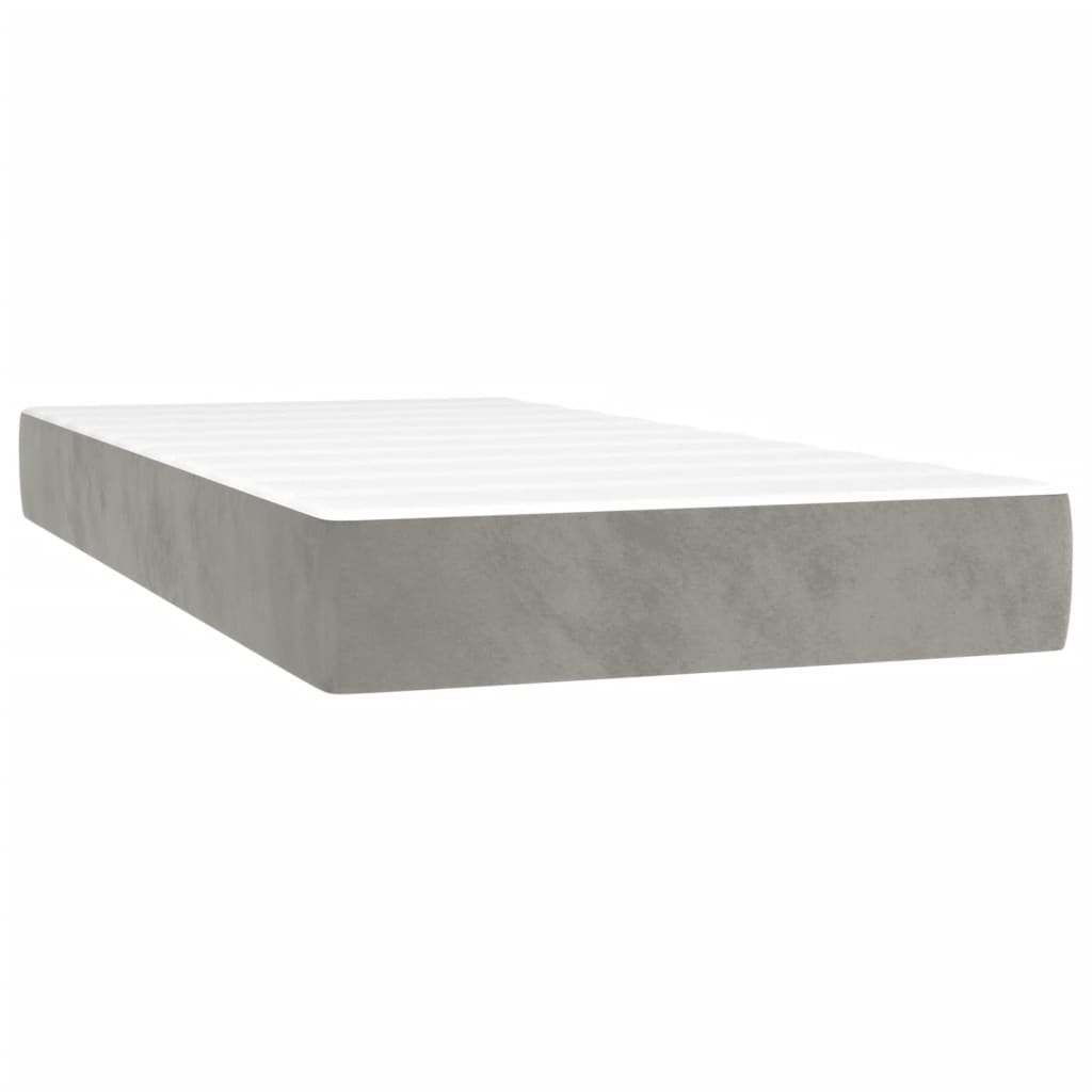 Sommier à lattes de lit et matelas Gris clair 100x200cm Velours - XIOS