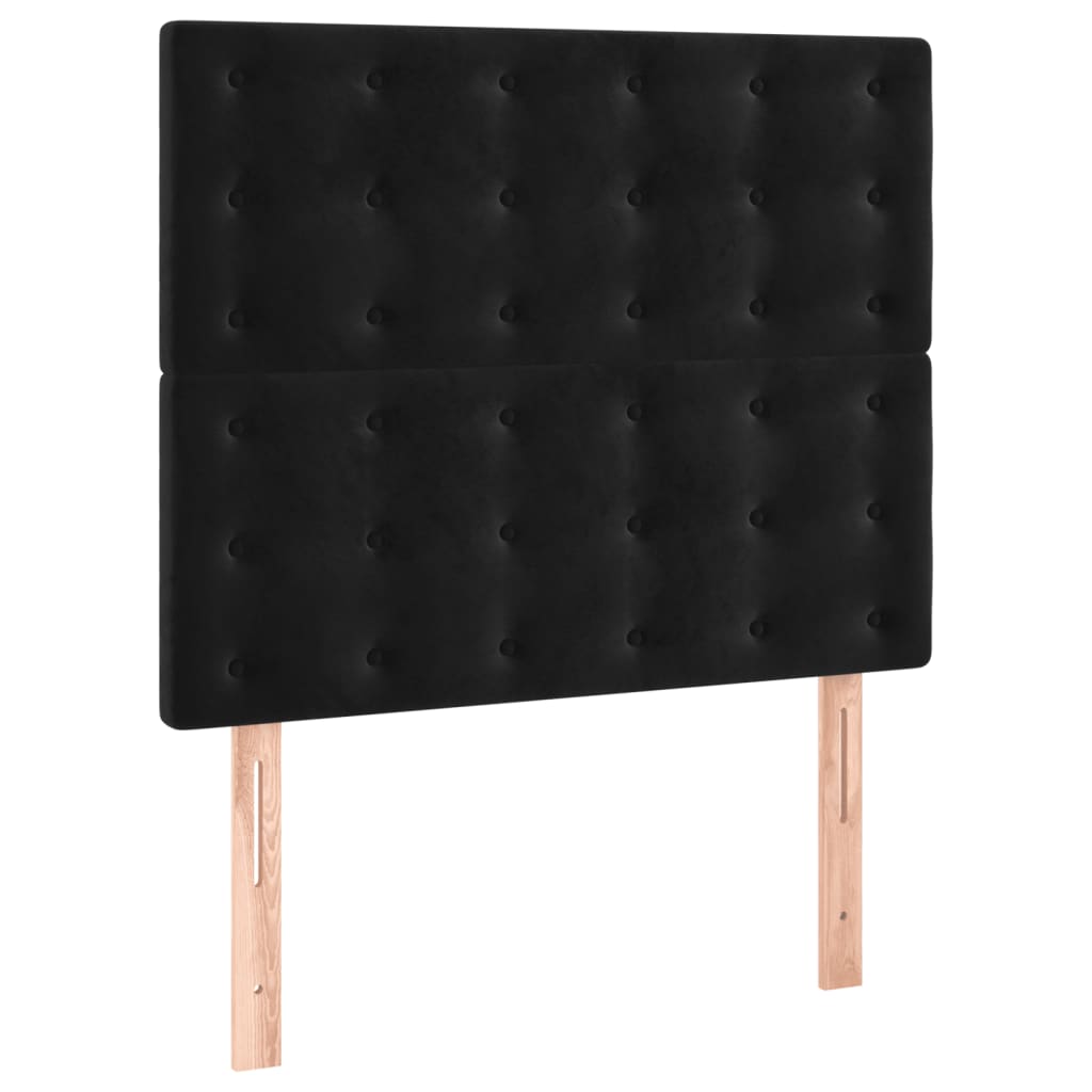 Sommier à lattes de lit avec matelas Noir 100x200 cm Velours - XIOS